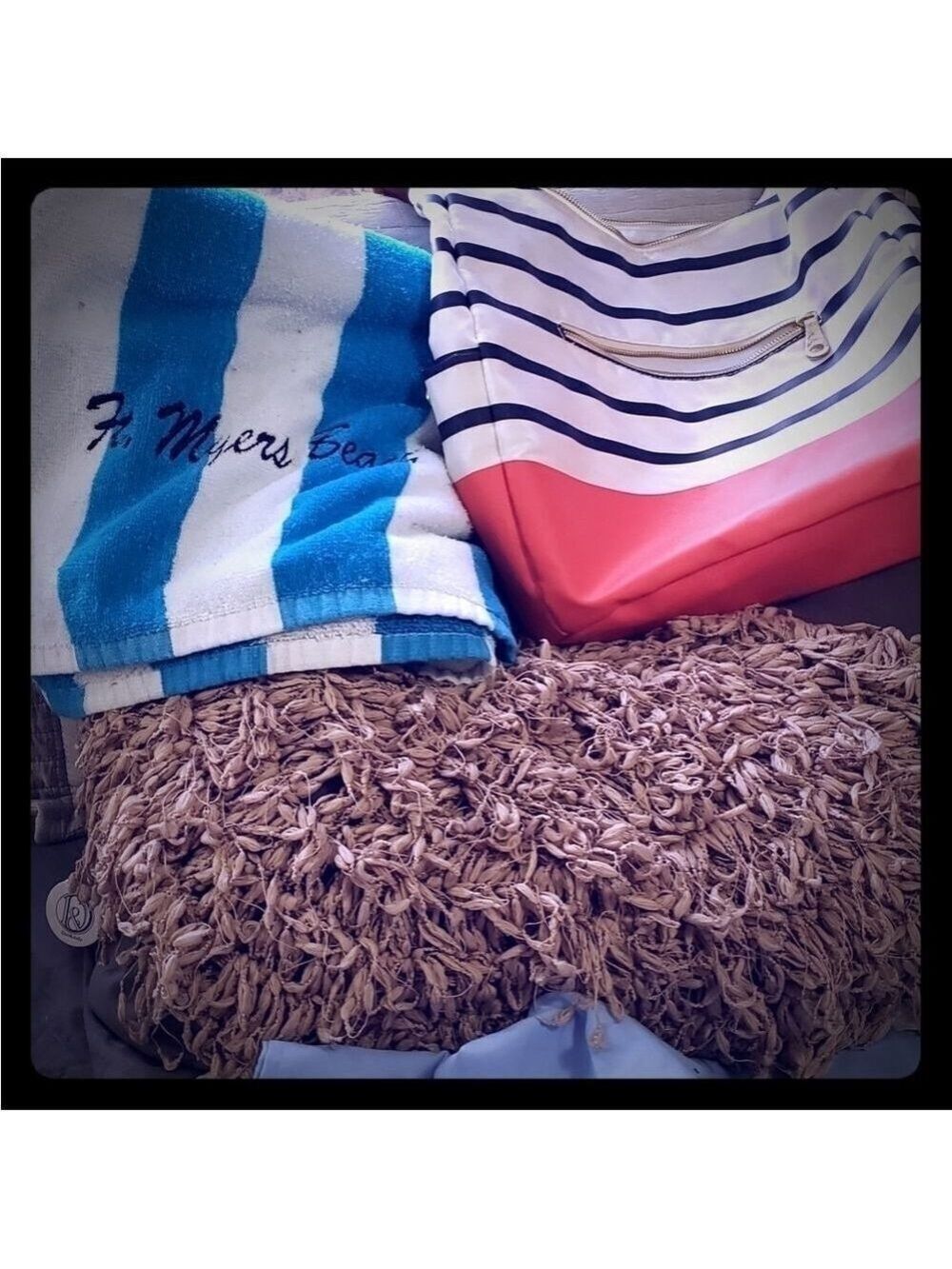 Old Navy Stripe Beach Bag Nylon